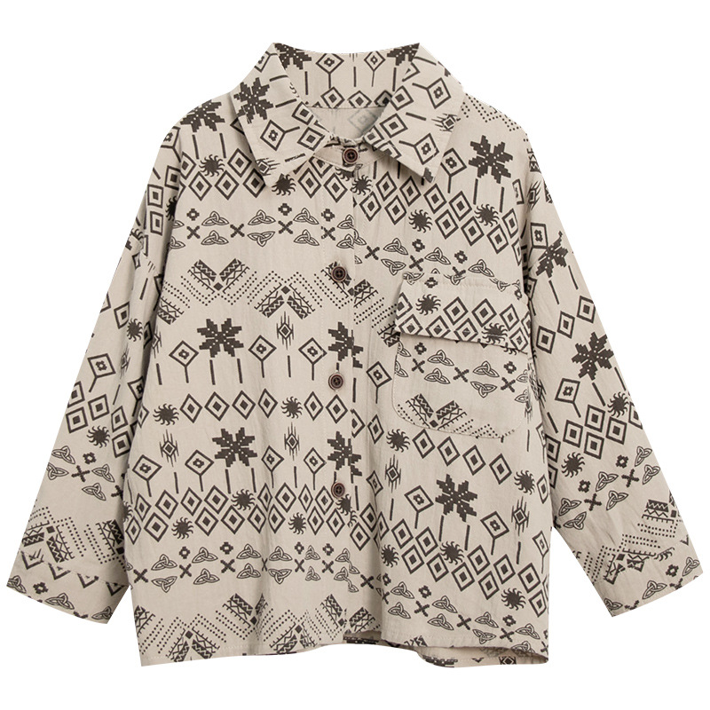 Changguo ropa para niños camisa de niños primavera nueva camisa retro de primavera y otoño para niños camisa de manga larga de estilo coreano para niños