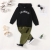 Demi-season jacket for boys with letters, solid trousers, set, 2023 collection, Korean style, long sleeve