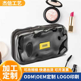 图案化妆包英文字母旅行化妆手提包女士手拿旅行洗漱硬壳pc化妆包