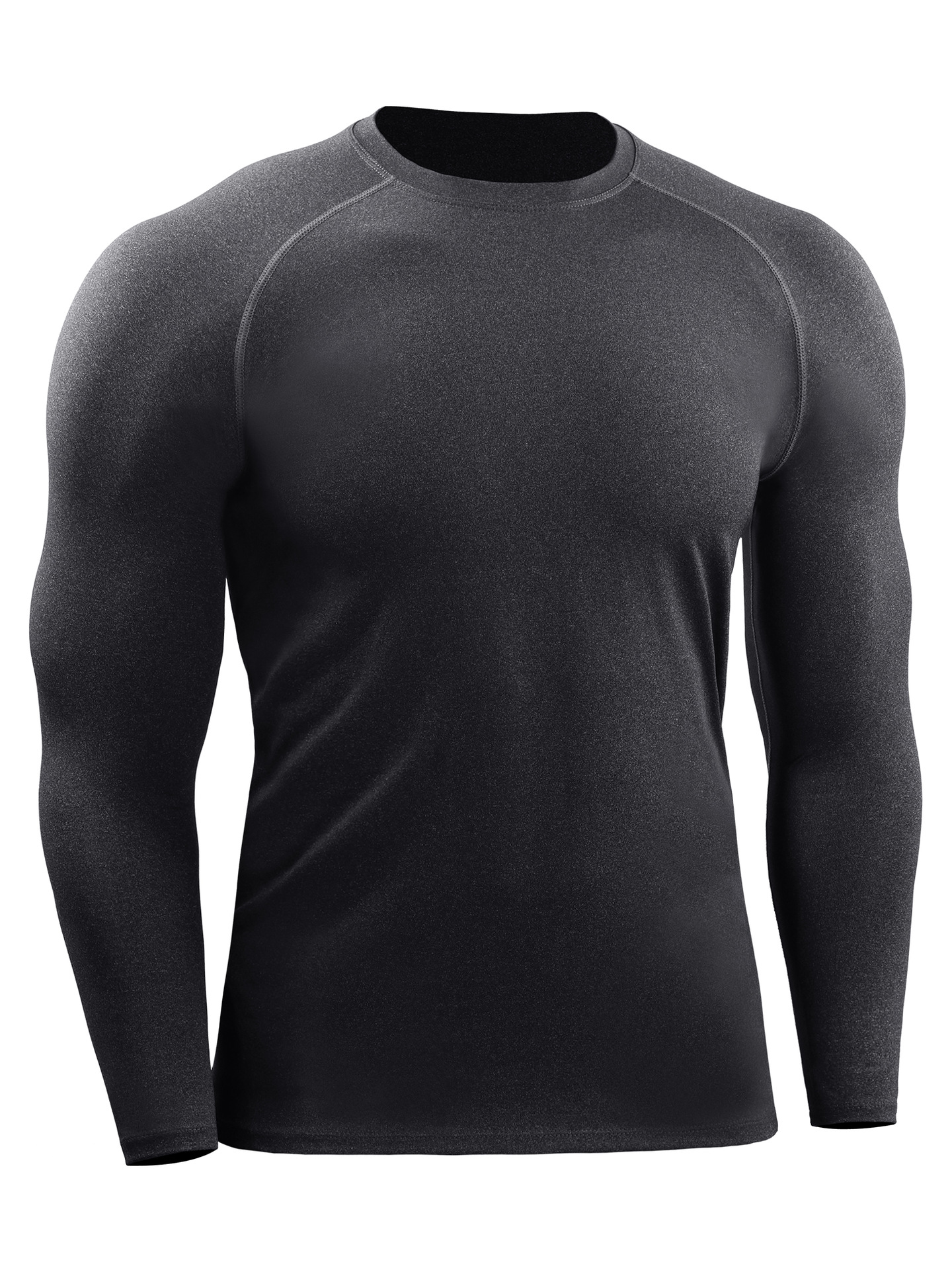 Camiseta deportiva de secado rápido de hombre de mangas largas, ropa de entrenamiento elástica de cuello redondo, ropa de ejercicio transpirable, ropa de correr suave para la piel image 5