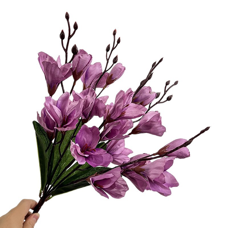Simulación de magnolia única 5 horquilla 20 orquídeas decoración del hogar adornos de plástico flores falsas props de disparo al por mayor