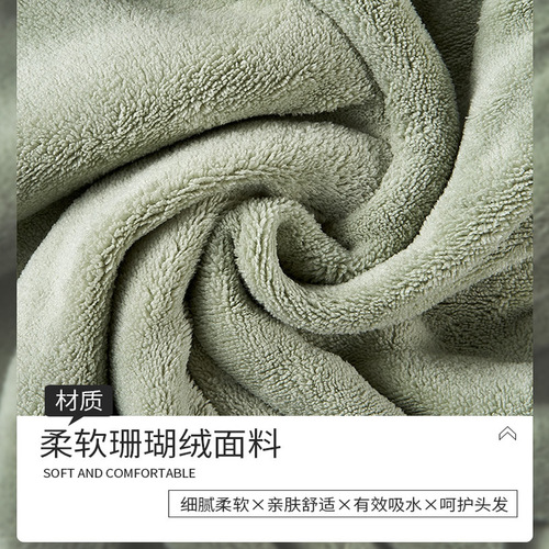 Thick Double Layer Quick-Drying Towel Hat for Women, Wholesale, Coral Velour, Non- shedding, Head Scarf for Dry Shampoo