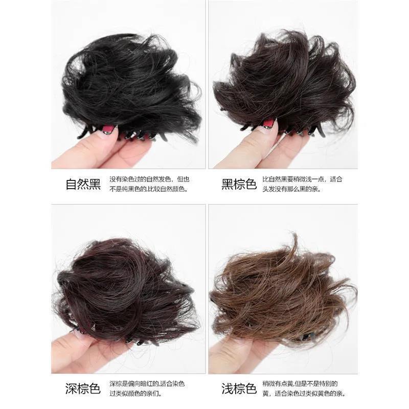 Pelucas de cabello de mujer bola cabeza agarrando clip de cabello brotes de flores mitad bola joyería de cabello de novia esponjosa caja de cabello natural bolsa de cabello