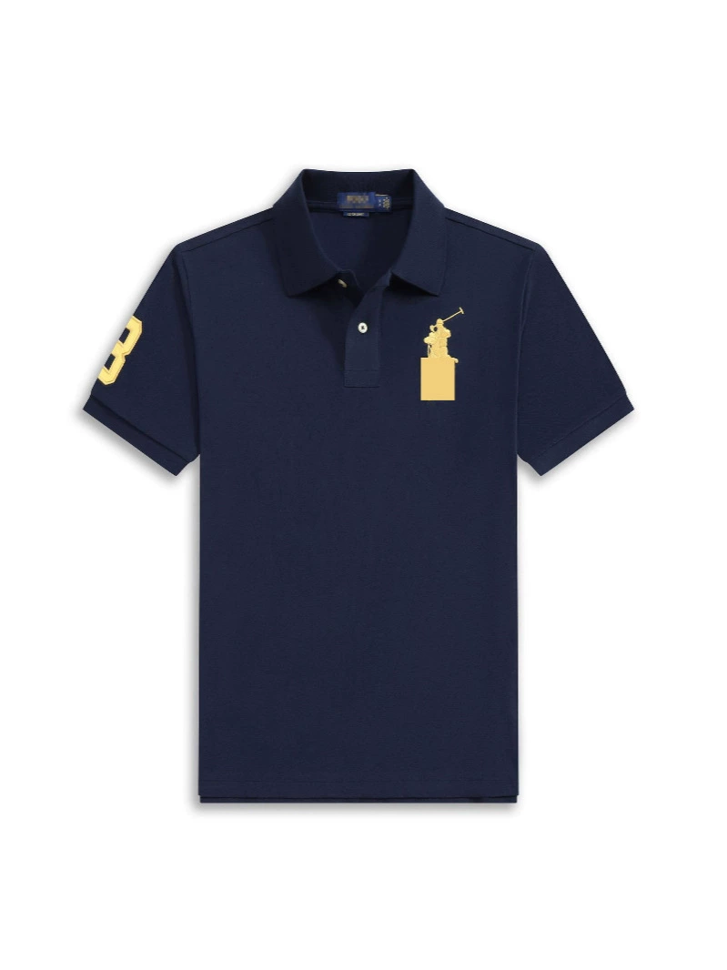 Поло футболка с коротким рукавом (POLO), вышивка, летний трикотаж, размеры XS–3XL