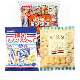日本进口Takara宝制果岩盐黄油味夹心饼干横滨香草什锦味网红零食