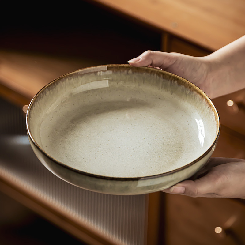 horno retro japonés para el hogar de platos de cerámica de alta calidad, platos de ensalada, platos de filete, platos de frutas, platos de pasta