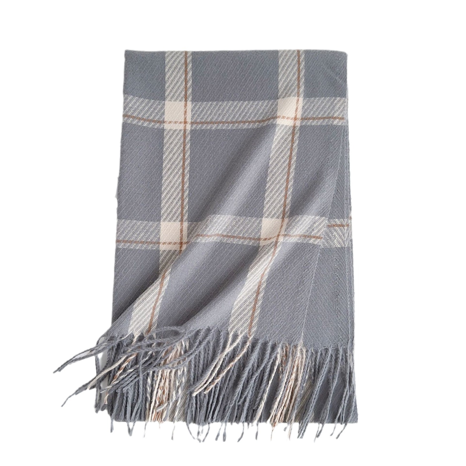 Bufanda de Otoño 2025 para Mujer, Estilo Coreano y Japonés, Retro, Imitación de Cachemira, Cálida, con Flecos, a Cuadros, Versátil, Delgada, para Primavera y Otoño