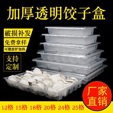 一次性饺子盒餐盒馄饨托盘水饺盒外卖打包盒20格冷冻饺子盒透明