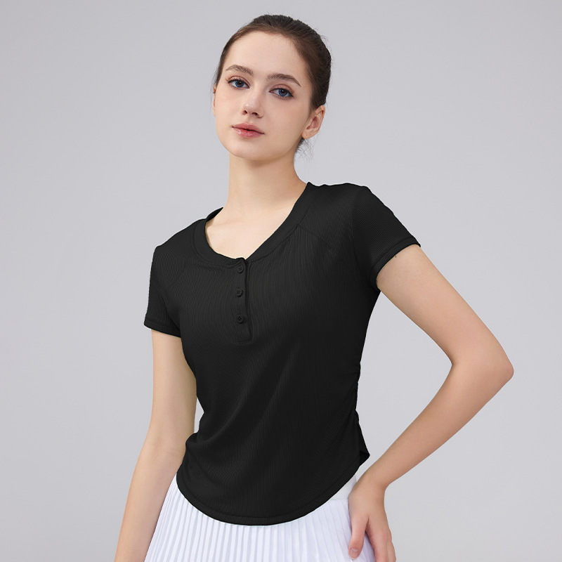 2025新款瑜伽服上衣女春夏健身衣专业运动普拉提短袖训练跑步T恤|undefined