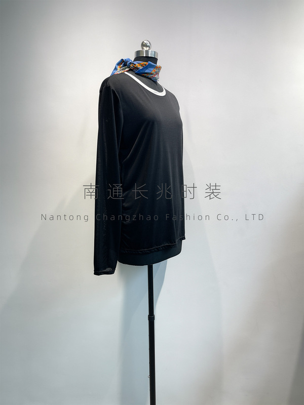 一衣多穿~莱赛尔撞色防晒罩衫长袖T恤轻薄透气慵懒空调衫JU百搭|undefined