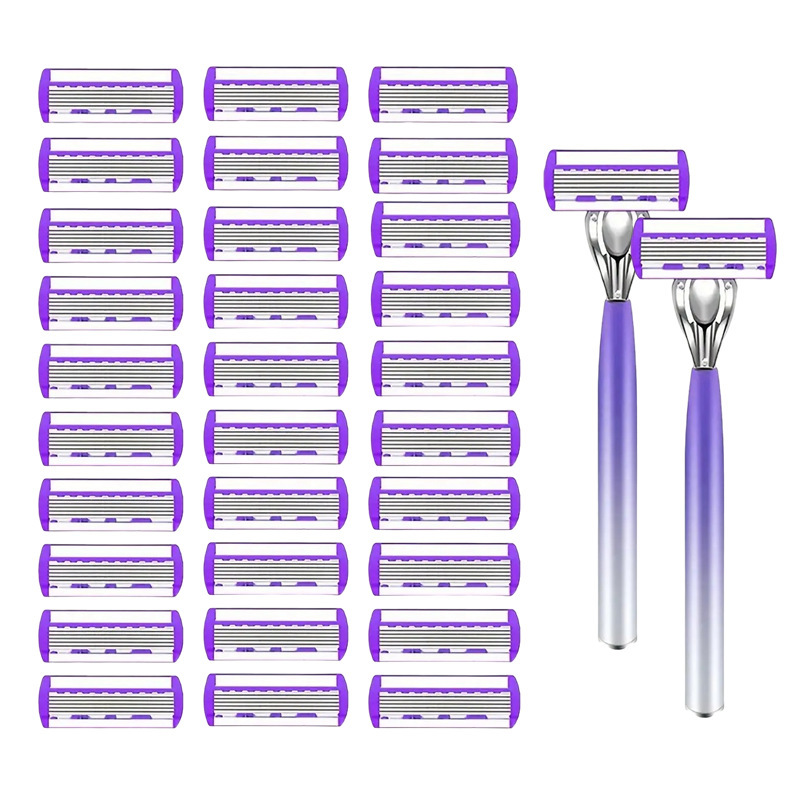 Women's Shaver 6-Layer Blade Manual Shaver Armpit Hair Removal Knife Leg Hair Private Part Hair Scraper Wholesale