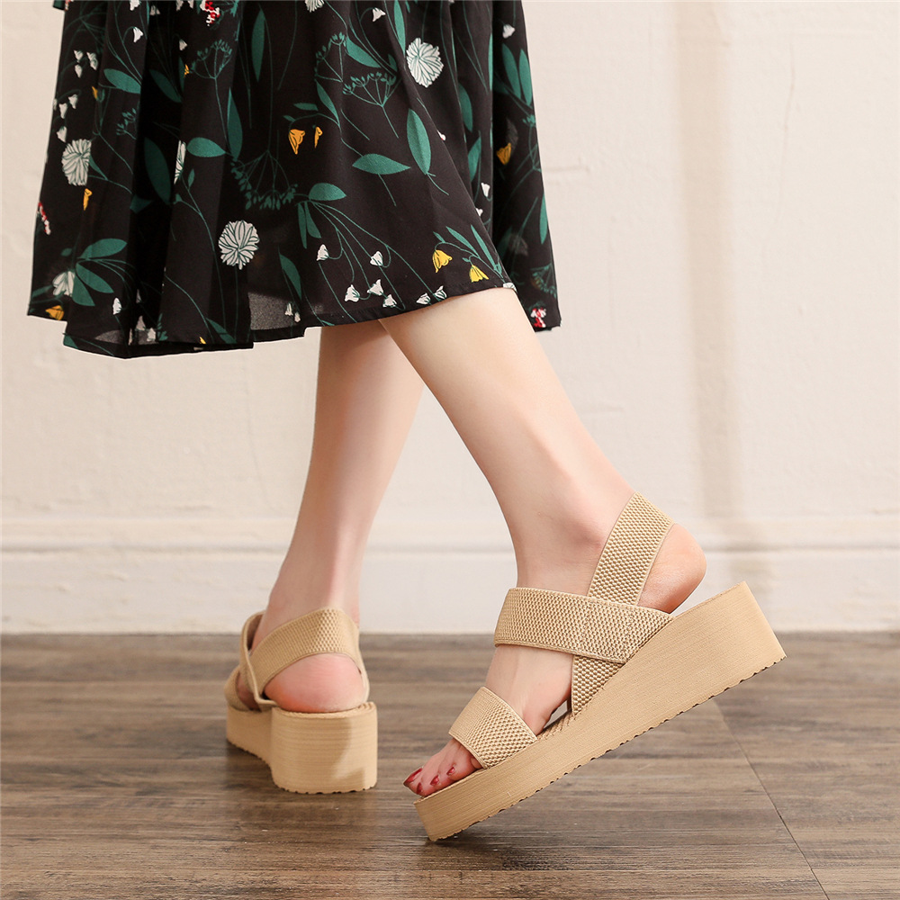 Title 4, Kadın Yeni Moda Çapraz Askılı Trend Kalın Taban...