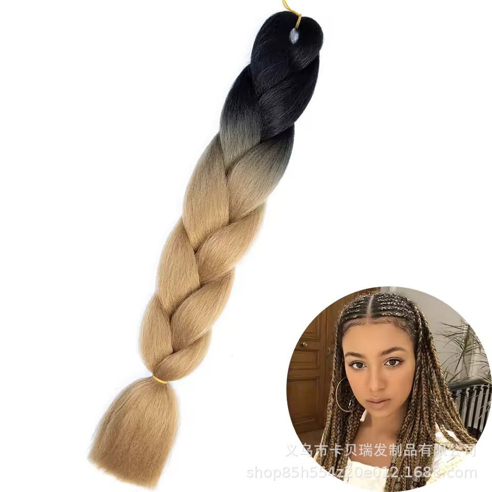 Xuchang pelucas al por mayor seda de alta temperatura teñido africano gran trenza jumbobraid fibra química colorida trenza sucia venta caliente