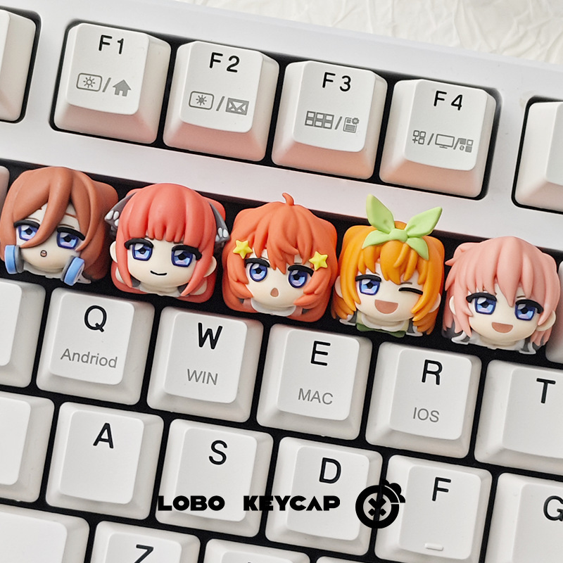 Five-Pointed Wedding Keycap, One Flower, Two Flowers, Three Flowers, Four Leaves, May, Personalized Resin Mechanical Keyboard, Two-Dimensional Single