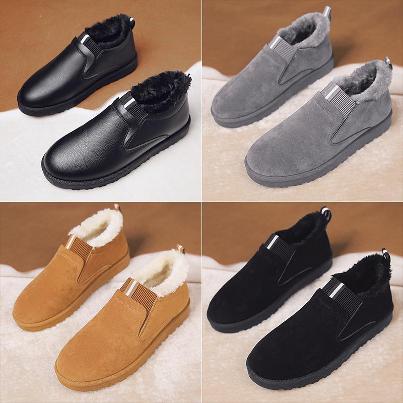 2020 겨울 슬립온 빵 신발 남성용 게으른 스노우 부츠 남성용 한국식 미끄럼 방지 면 신발 남성용 기모 따뜻한 신발