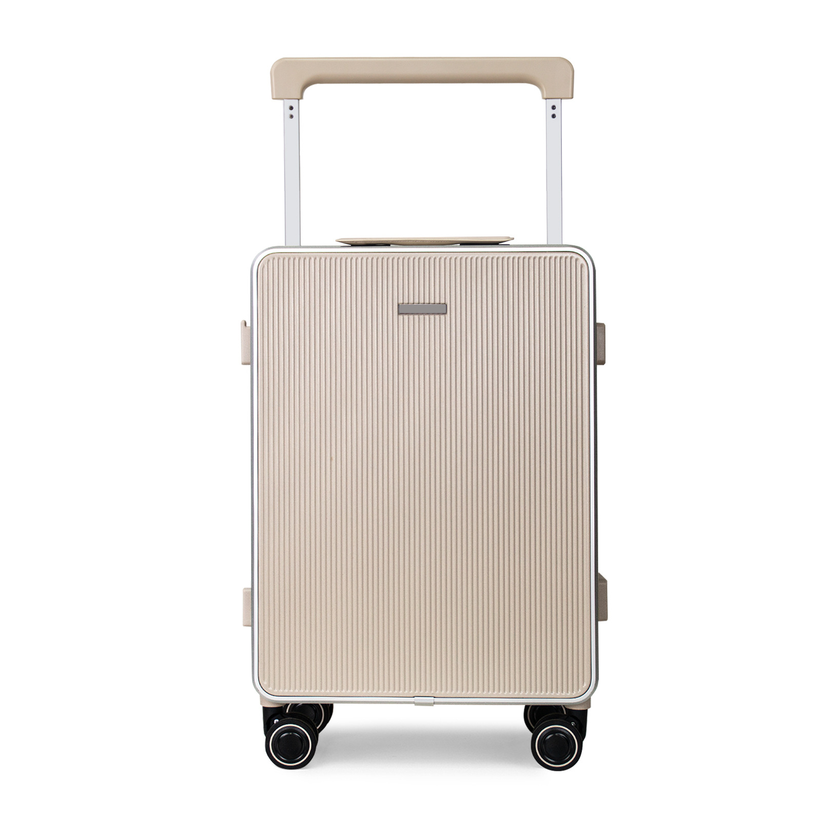 Vali nhựa PC khung nhôm 20 inch bánh xe xoay 360 độ móc treo tiện lợi — Tuyết trắng, Kem mơ, màu đen, màu sắc chi tiết 6