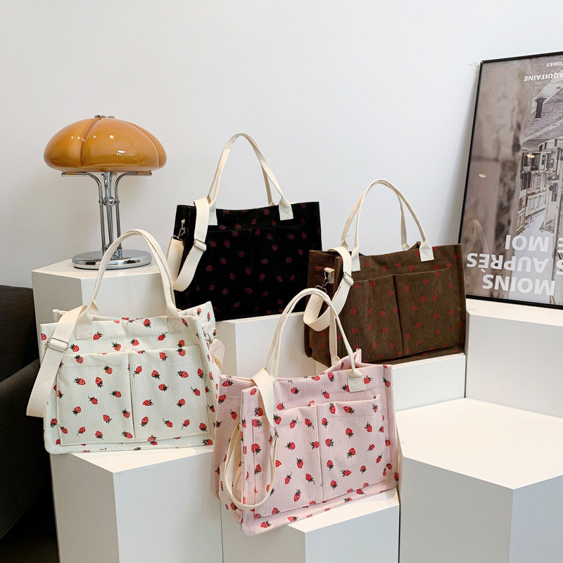 2024 estética simple ocio personalidad de moda de hombro bolsa de compras bolsa de primavera nueva bolsa de tela estudiantil