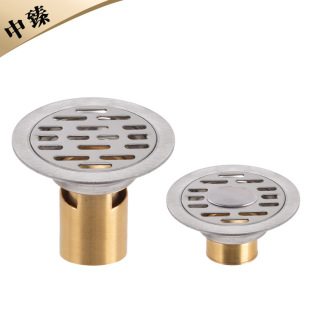 Positive 304 stainless steel deodorant floor drain toilet 8cm sanding copper core round washing machine dual-purpose 40 tubes 50 tubes