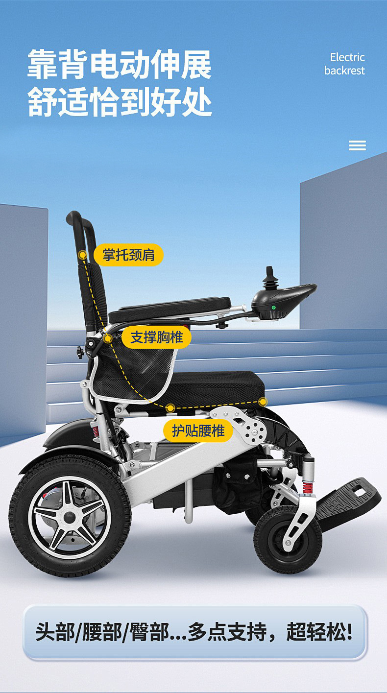 Export Electric Wheelchair Manufacturer for Disabled Elderly People Folding Fully Automatic Smart Electric Wheelchair for the Elderly Wholesale