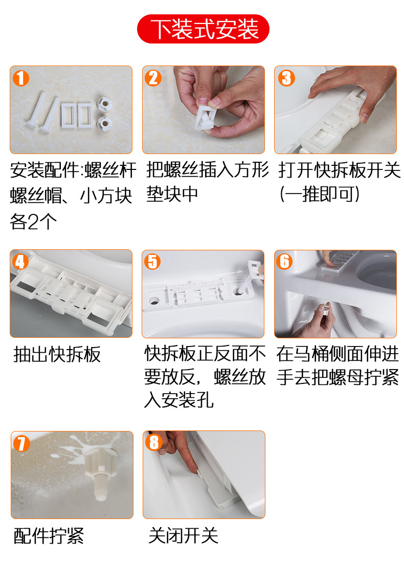 Thickened universal toilet seat cover, household slow-lowering pressure-resistant old-fashioned V-shaped, U-shaped and O-shaped toilet seat accessories undefined