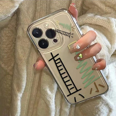 真累文字蘋果15/14/13promax太空殼12/11pro透明xr/xs軟殼7/8plus