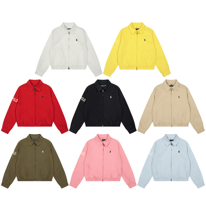 25 Autumn and Winter New Cross-Border Ralph Lauren Ral Lauren Cardigan Multi-Color Pony Embroidered Logo Jacket