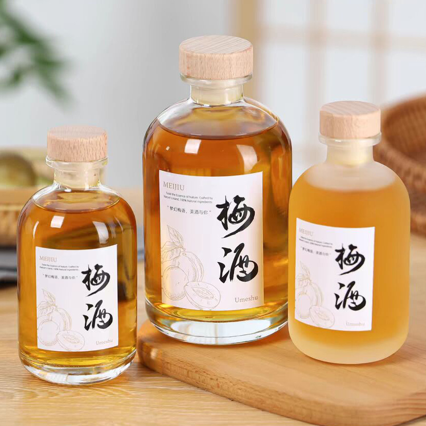 Venta al por mayor una botella de vino blanco Jin 250ml botella de vino pequeña botella de vino de 18 años 500ml botella de vino de fruta de vidrio transparente sellada
