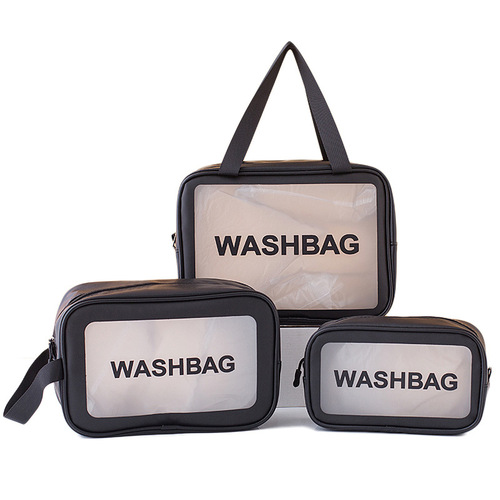 Internet celebrity frosted cosmetic bag ins style toiletry bag portable travel pu leather toiletry bag waterproof cosmetics storage bag