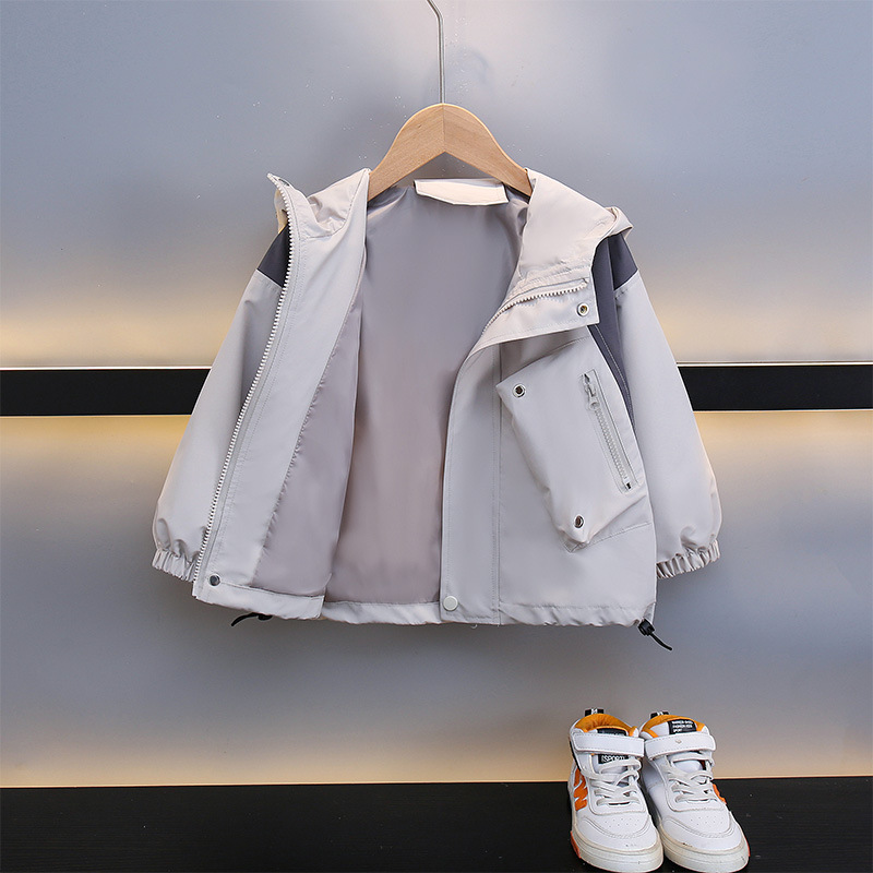 5851 chaqueta de niño 2025 otoño nuevo bebé pequeño y mediano chaqueta con capucha para niño ropa con capucha de moda