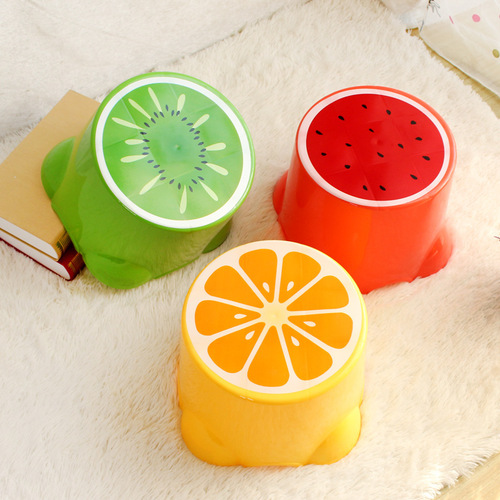 Thickened plastic fruit stool, baby and children's stool, cute cartoon footstool, low stool, small bench, factory direct sale