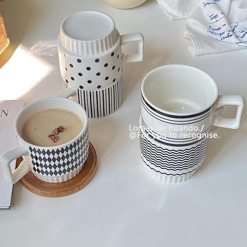 ins style mug breakfast coffee ceramic simple Hepburn style office niche cup milk cup coffee cup