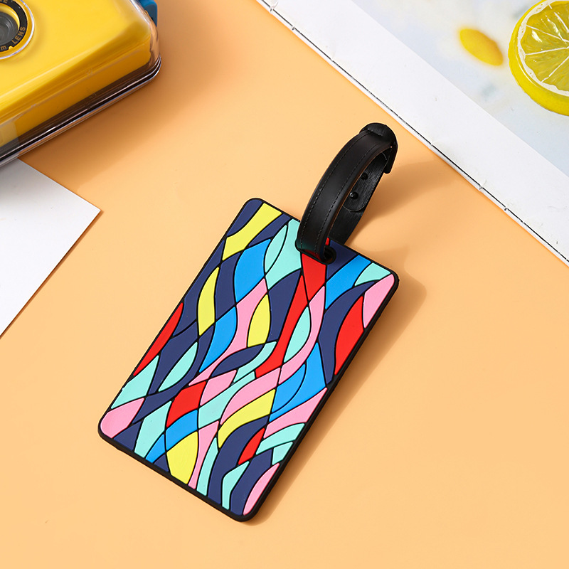 Soft PVC Luggage Tags – Colorful Striped Pattern Suitcase ID Tags For Travel (Set Of 1, Assorted Designs)​_voghion.com