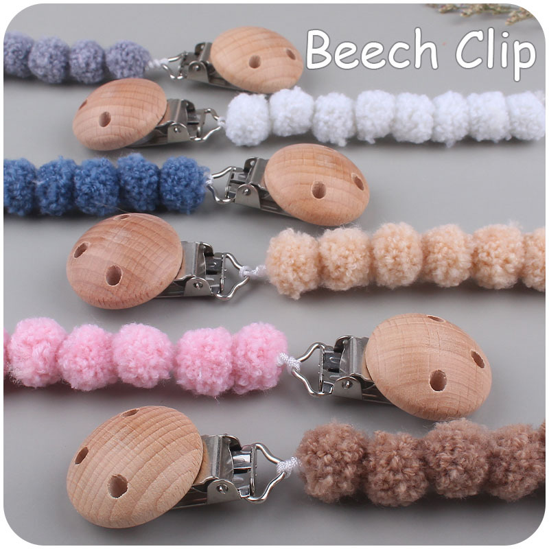 Suministros para bebés Bola de piel juguete mordedor DIY bebé creativo Cadena de chupete cadena anti-caída Amazon AliExpress