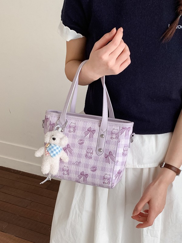 Hanfeng impresión de dibujos animados bolso de cubo de mano mujer 2026 nuevo lindo diario ocio viaje mochila de hombro