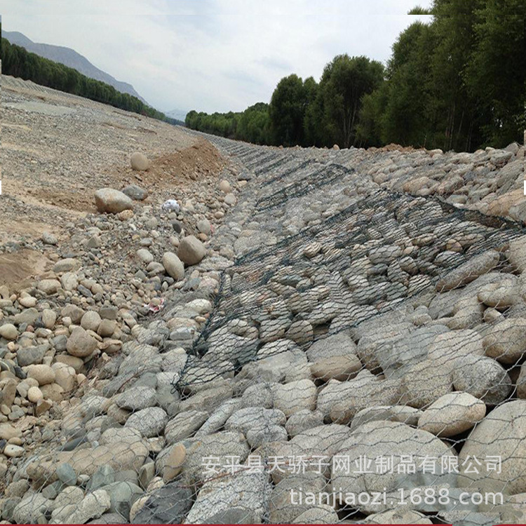 河道石笼网格宾网雷诺护垫镀锌铅丝笼低碳聚酯固滨笼护坡固堤防汛