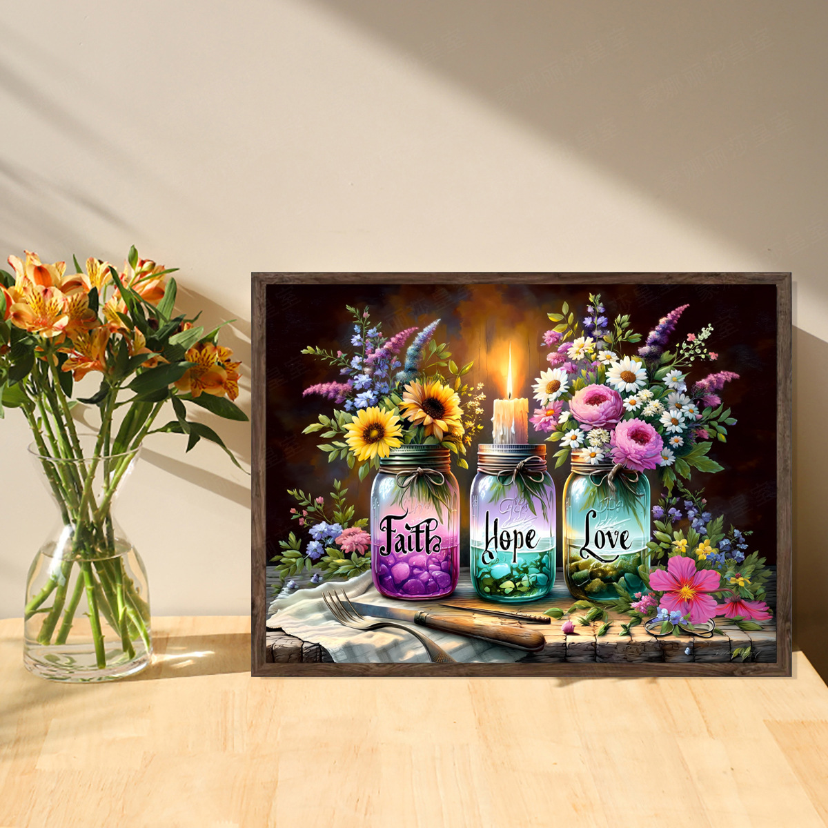Amazon venta caliente nueva botella de deseos de flores bordadas cruzadas bordadas diy bordadas cruzadas auto bordadas transfronterizas al por mayor image 1