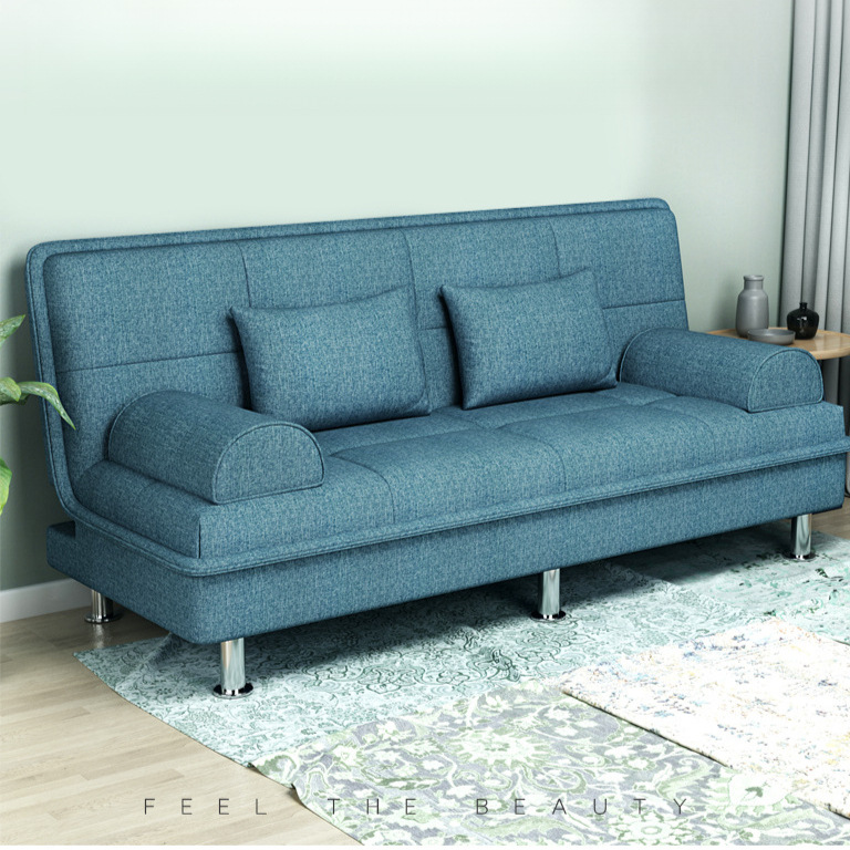 Multifunctional Folding Sofa Bed, Dual-Purpose Fabric Sofa, Simple Living Room Rental Folding Bed, Lazy Small Apartment