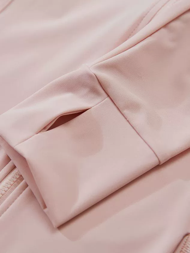 Йоговая куртка с быстросохнущей молнией, капюшон, длинные рукава, slim fit, топ для бега в поездке