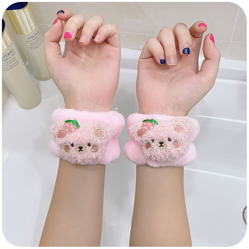 Arco banda de pelo al por mayor de las niñas de color sólido todo partido de maquillaje absorbente de sudor-limpieza lavado de cara correa de muñeca de franela banda de pelo