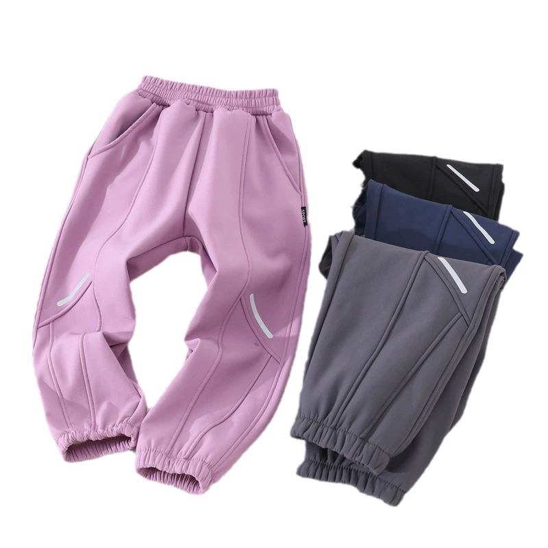 Winter quick dry retroreflective sports keep warm windproof trousers for men and women