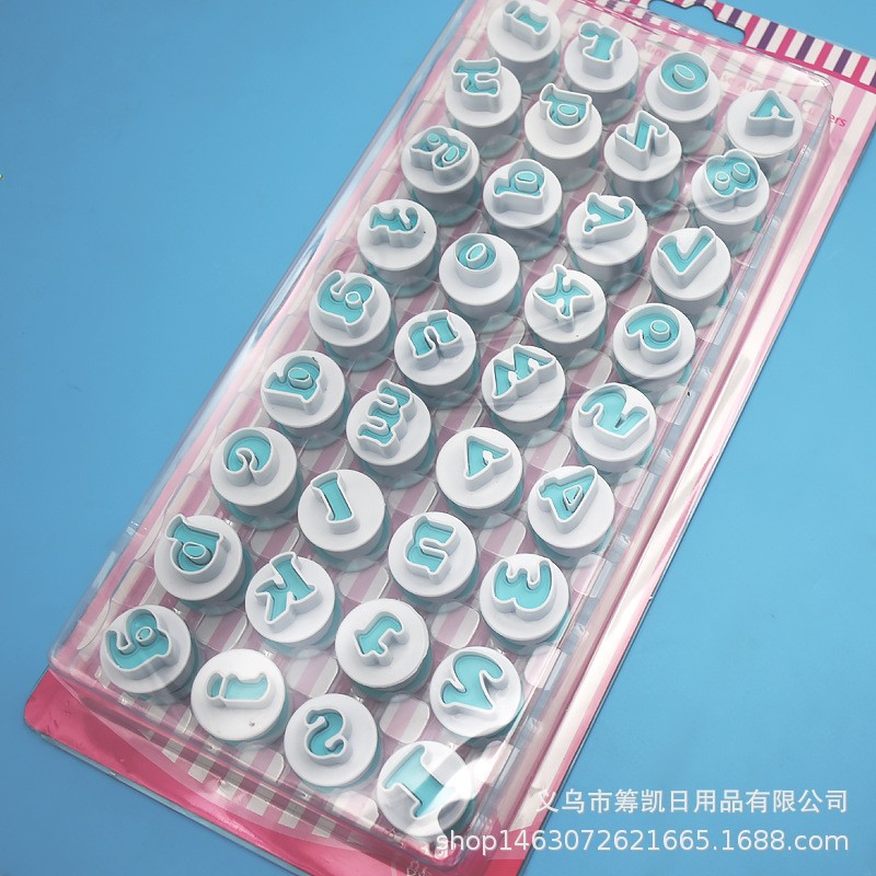 26 unids caso inglés letras números primavera molde de galleta fondant chocolate impresión hornear