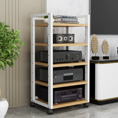 Electric car big tripod Multi-Layer Hifi Amplifier Rack - 60-long-type-b-5-layer-white-frame-light-walnut-color