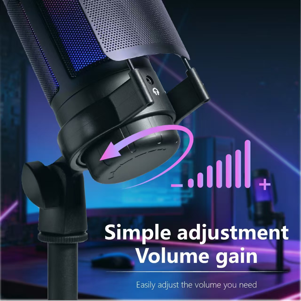 Ventas transfronterizas RGB color fantasma micrófono de computadora USB teléfono móvil micrófono libre de unidad U870