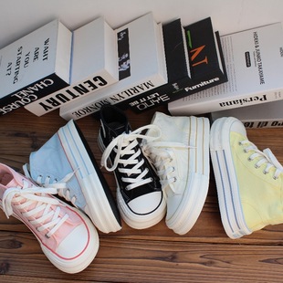 Mango Head Cute Cream Platform Canvas Shoes Women's Thin Spring and Summer Niche Korean Style Breathable White Shoes for Students