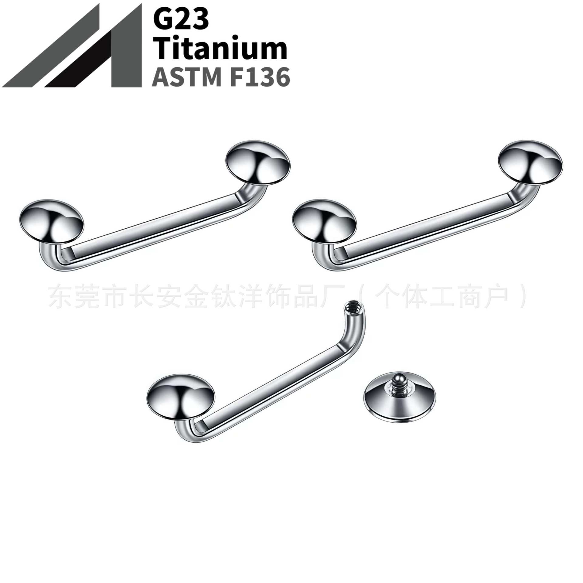 16G labret stud size and finish detail