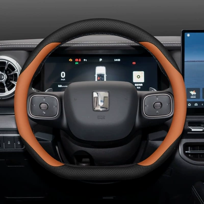 Steering wheel cover: Steering Wheel Cover 23/24 400 - 25-tanks-300-d-type-black-orange-ultra-thin-default