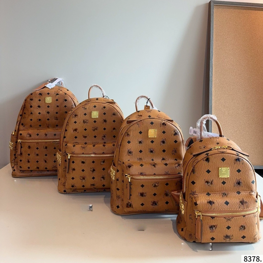 Tote Bag Women's Bag Mc Men's and Women's Same Style Rivet Medium Backpack Fashion Versatile Backpack Lv Commuter Travel Bag