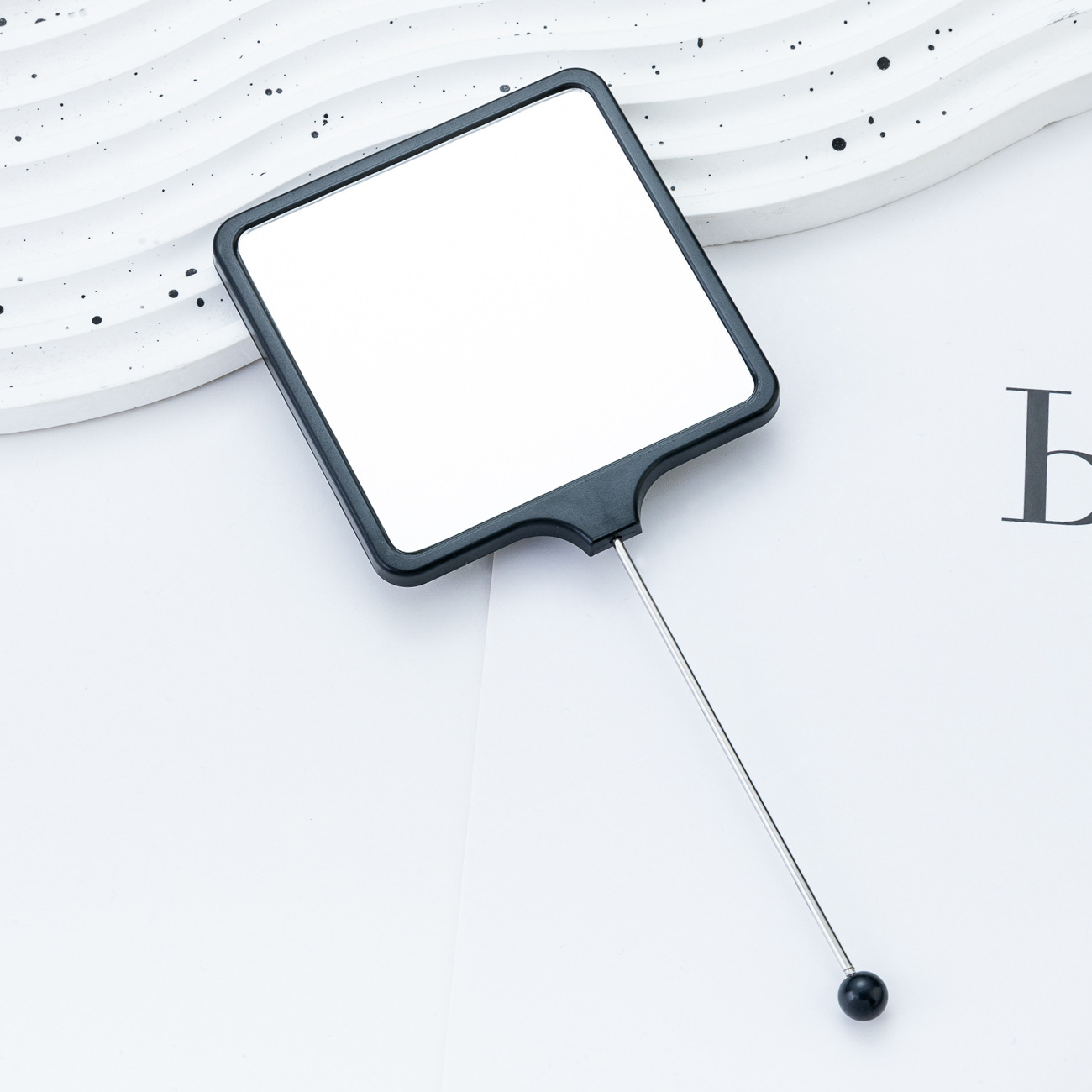 Espejo pequeño de bricolaje cuadrado multicolor, espejo portátil de alta definición, espejo de mano, mango especial para niñas, espejo de maquillaje