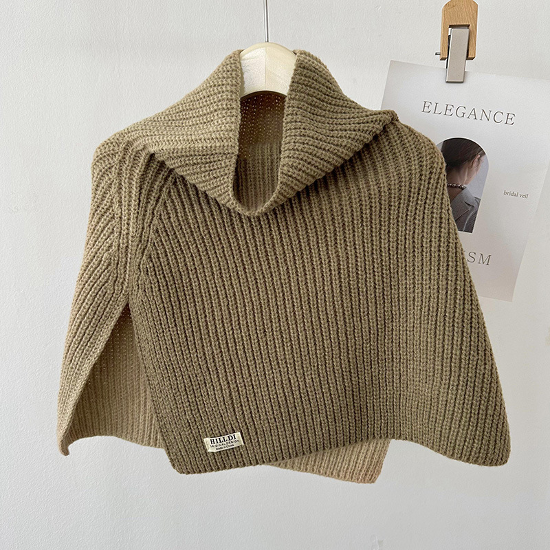 Nuevo color a juego split pullover bufanda chal estilo coreano versátil grueso cálido cuello protección exterior chaleco bufanda