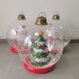 New PVC Inflatable Christmas Ball Santa Claus Holiday Ornaments Transparent Christmas Tree LED Luminous Ball with Light